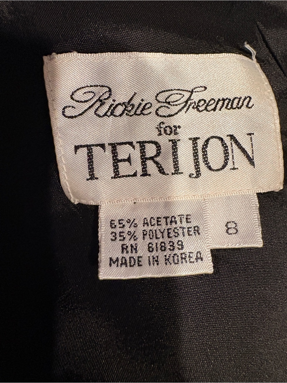 Rickie Freeman by Teri Jon Black Long-Sleeve Sheath Dress with Front Slit size 8 - Picture 6 of 6